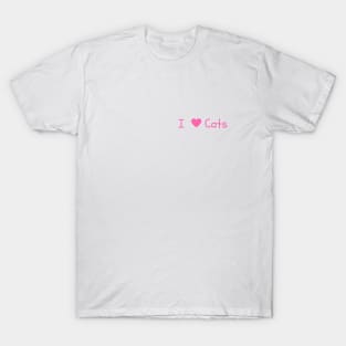 I heart Cats - pink pocket T-Shirt